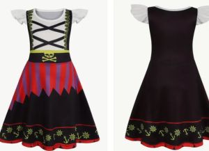 Kids Costumes to Hire - Pirate dress with anchors & wheel print - 10 years